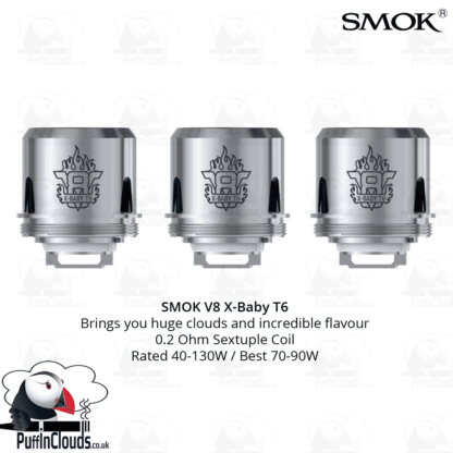 SMOK V8 X-Baby T6 Coils (3 Pack) | Puffin Clouds UK