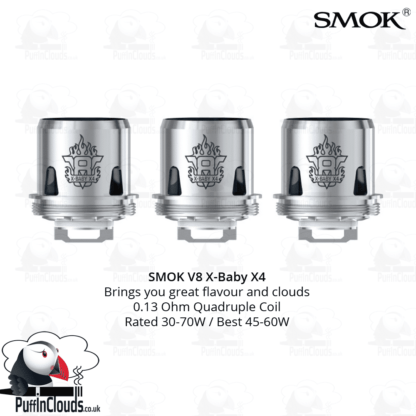 SMOK V8 X-Baby X4 Coils (3 Pack) | Puffin Clouds UK
