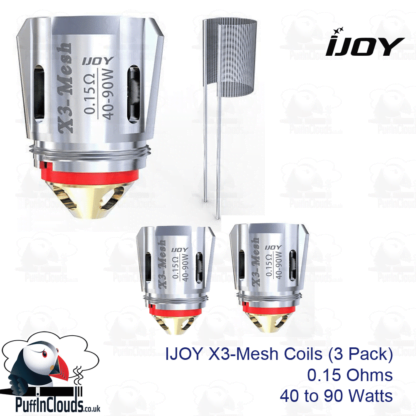 iJoy X3-Mesh Coils 0.15 Ohms (3 Pack) | Puffin Clouds UK