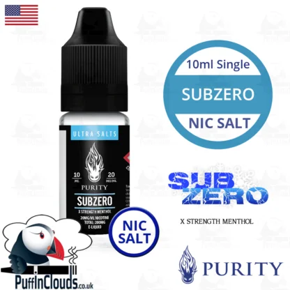 Purity SubZero Nic Salt E-Liquid | Puffin Clouds UK