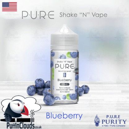 P.U.R.E Blueberry Shake n Vape E-Liquid (50ml 0mg) | Puffin Clouds UK