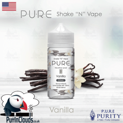 P.U.R.E Vanilla Shake n Vape E-Liquid (50ml 0mg) | Puffin Clouds UK