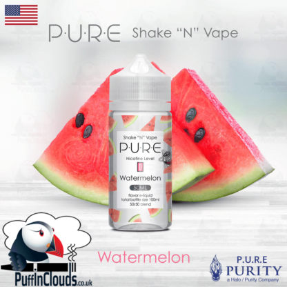 P.U.R.E Watermelon Shake n Vape E-Liquid (50ml 0mg) | Puffin Clouds UK