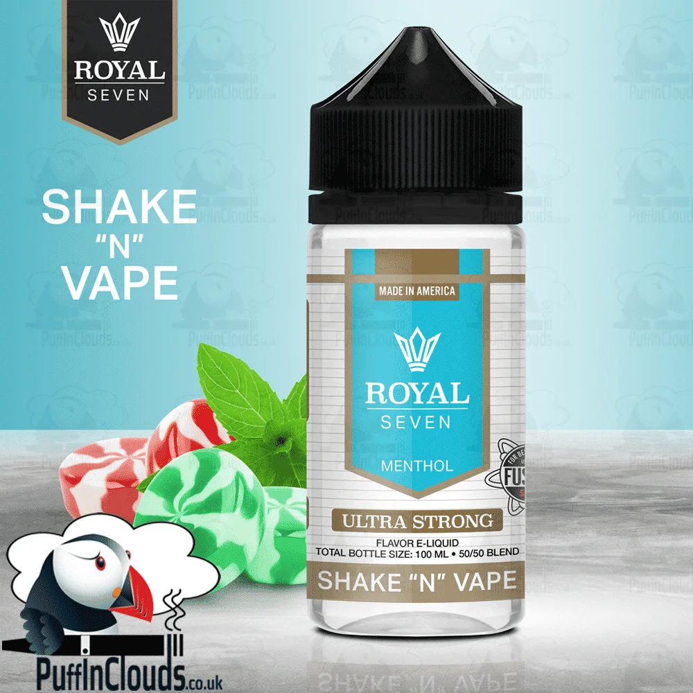 Royal Seven Ultra Strong Menthol Shake n Vape E-Liquid (50ml 0mg) | Puffin Clouds UK