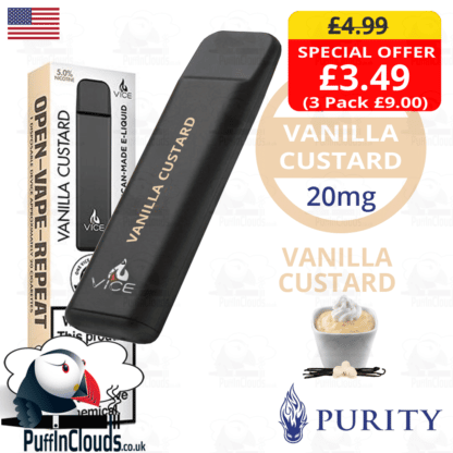 Purity Vanilla Custard Vice Disposable Pod Device | Puffin Clouds UK