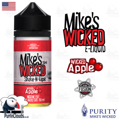 Mike's Wicked Wicked Apple Shake n Vape E-Liquid | Puffin Clouds UK