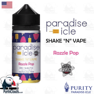 Paradise-Icle Razzle Pop Shake n Vape E-Liquid (50ml 0mg) | Puffin Clouds UK