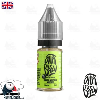Ohm Brew Grape Menthol Aniseed Nic Salt E-Liquid 50/50 | Puffin Clouds UK