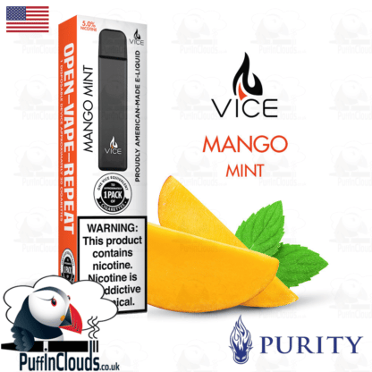 Purity Mango Mint Vice Disposable Pod Device | Puffin Clouds UK