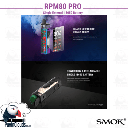 SMOK RPM80 Pro Pod Kit (Single 18650 Battery) | Puffin Clouds UK