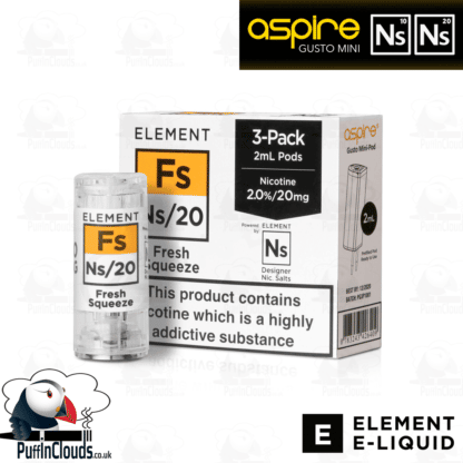 Element Fresh Squeeze Gusto Mini Pods NS10 & NS20 | Puffin Clouds UK