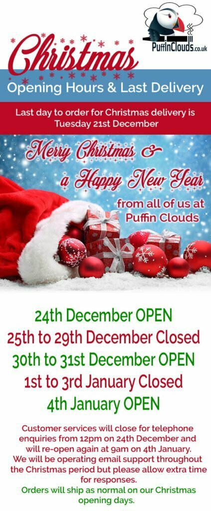 Christmas Opening Hours 2021 - Puffin Clouds Ltd