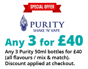 Purity Shake n Vape 50ml 3 for £40 | Puffin Clouds UK