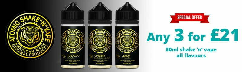 Atomic Shake n Vape - 3 for £21 | Puffin Clouds UK