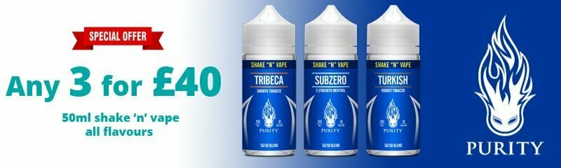 Purity Shake n Vape - 3 for £40 | Puffin Clouds UK