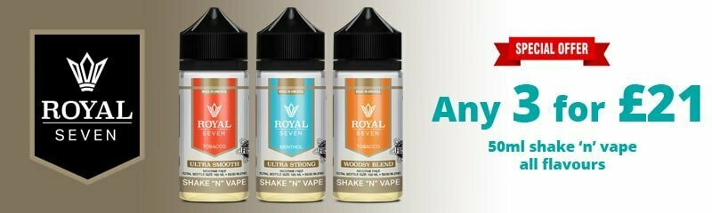 Royal Seven Shake n Vape - 3 for £21 | Puffin Clouds UK