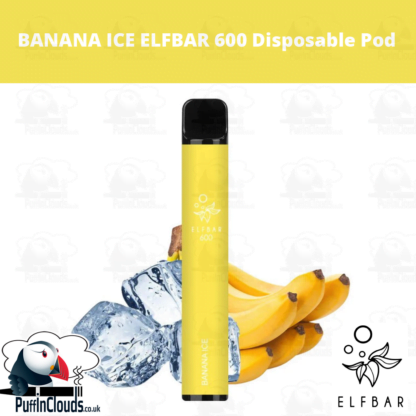 Banana Ice ELFBAR 600 Disposable Pod - Puffin Clouds UK