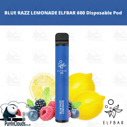 Blue Razz Lemonade ELFBAR 600 Disposable Pod - Puffin Clouds UK