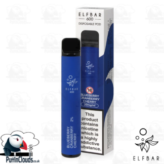 Blueberry Cranberry Cherry ELFBAR 600 Disposable Pod - Puffin Clouds UK