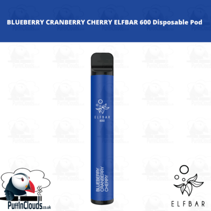 Blueberry Cranberry Cherry ELFBAR 600 Disposable Pod - Puffin Clouds UK