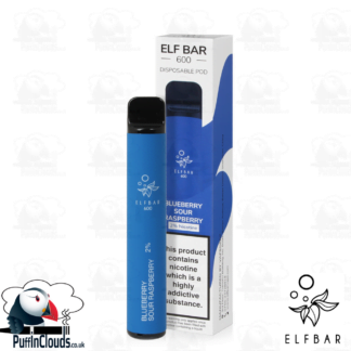 Blueberry Sour Raspberry ELFBAR 600 Disposable Pod - Puffin Clouds UK