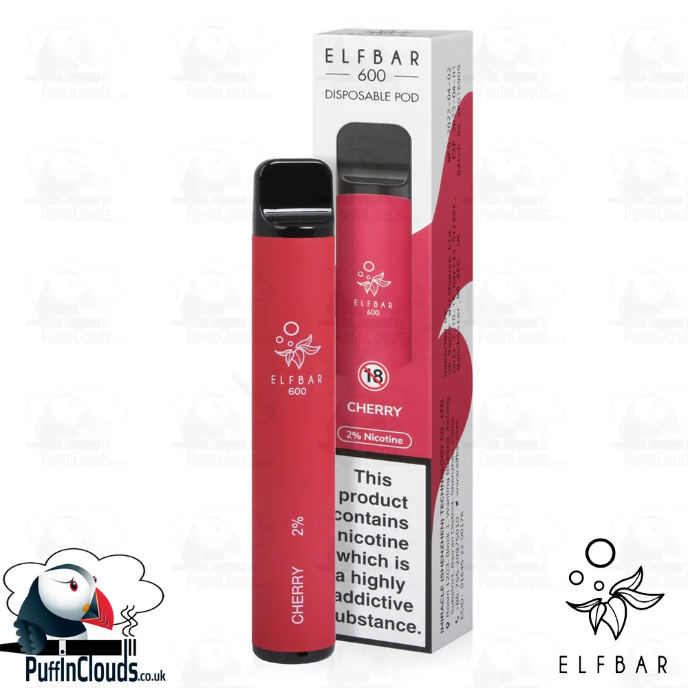 Cherry ELFBAR 600 Disposable Pod - Puffin Clouds UK