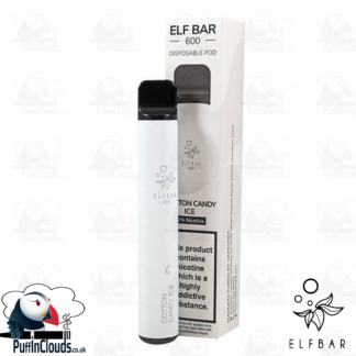Cotton Candy Ice ELFBAR 600 Disposable Pod - Puffin Clouds UK