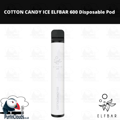 Cotton Candy Ice ELFBAR 600 Disposable Pod - Puffin Clouds UK