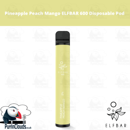Pineapple Peach Mango ELFBAR 600 Disposable Pod - Puffin Clouds UK