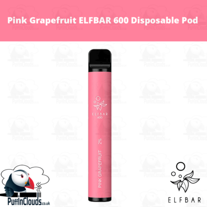 Pink Grapefruit ELFBAR 600 Disposable Pod - Puffin Clouds UK