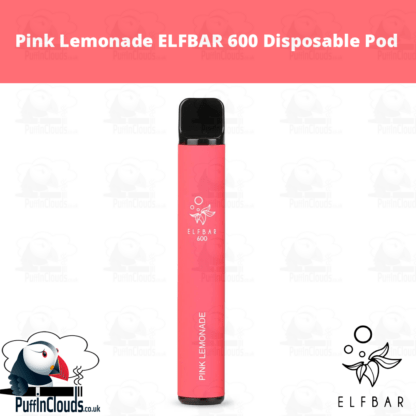 Pink Lemonade ELFBAR 600 Disposable Pod - Puffin Clouds UK