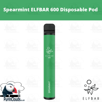 Spearmint ELFBAR 600 Disposable Pod - Puffin Clouds UK