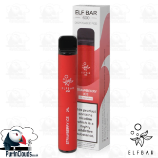 Strawberry Ice ELFBAR 600 Disposable Pod - Puffin Clouds UK
