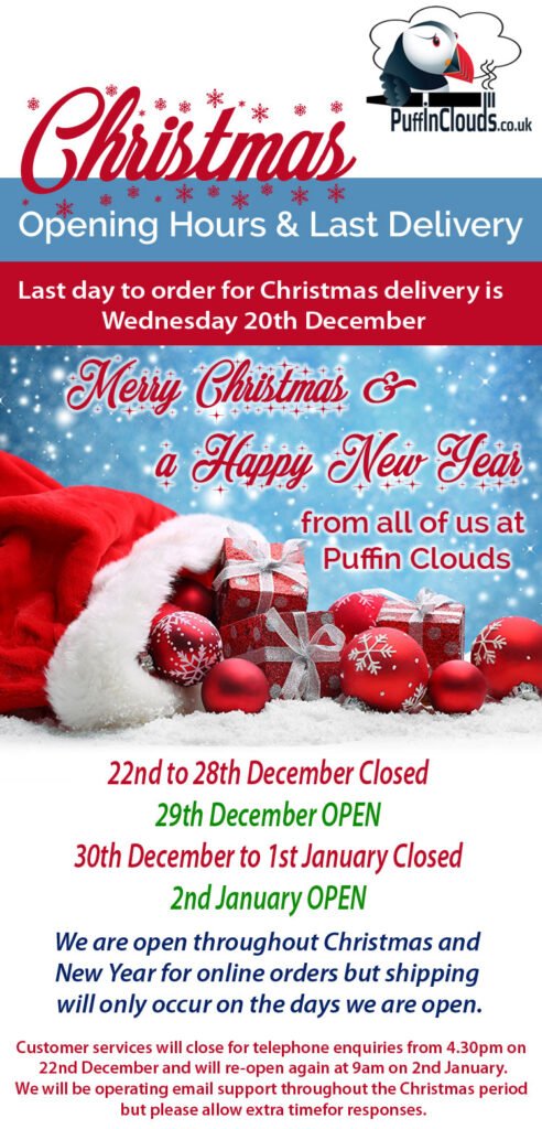 Christmas Opening Hours 2022 - Puffin Clouds Ltd