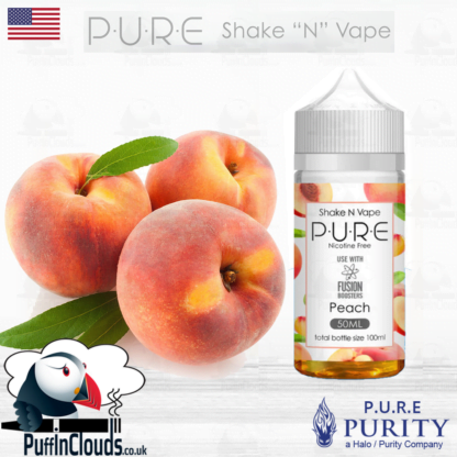 P.U.R.E Peach Shake n Vape E-Liquid (50ml 0mg) | Puffin Clouds UK