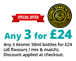 Atomic 50ml 3 for £24 | Puffin Clouds UK