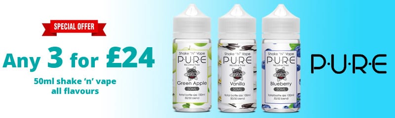 PURE 50ml E-Liquid - Any 3 for £24
