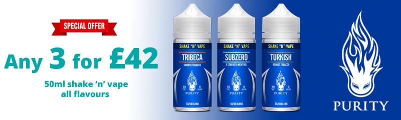 Purity Shake n Vape - 3 for £42 | Puffin Clouds UK