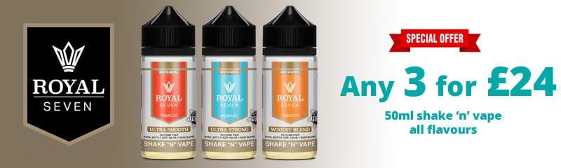 Royal Seven Shake n Vape - 3 for £24 | Puffin Clouds UK