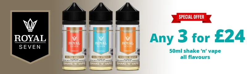 Royal Seven Shake n Vape - 3 for £24 | Puffin Clouds UK